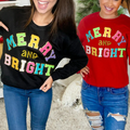 Merry and Bright Soft Chenille Shirt – Embrace the Cozy Holiday Spirit in Style!