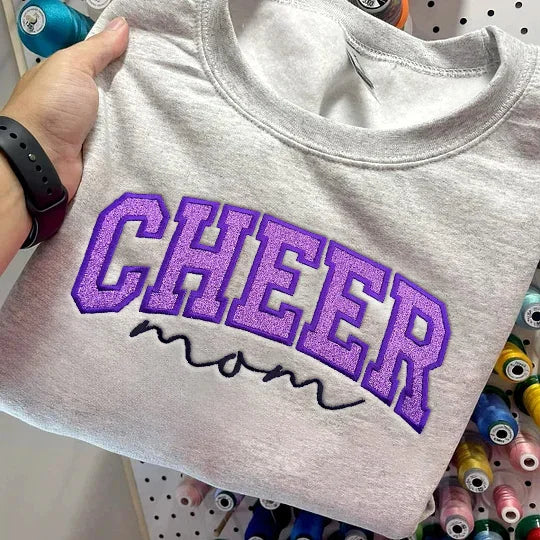 Glitter Cheer Mom Sweater Personalized Sparkle Cheer Mom Sweatshirt-Gift for Cheer Mom