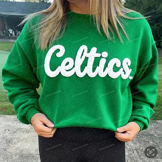 Basketball Season Custom Chenille Sweatshirt – Add Your Team Name or Game Day Text