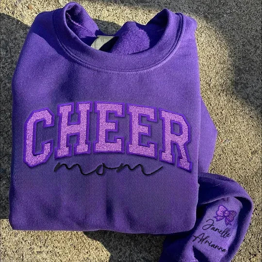 Glitter Cheer Mom Sweater Personalized Sparkle Cheer Mom Sweatshirt-Gift for Cheer Mom