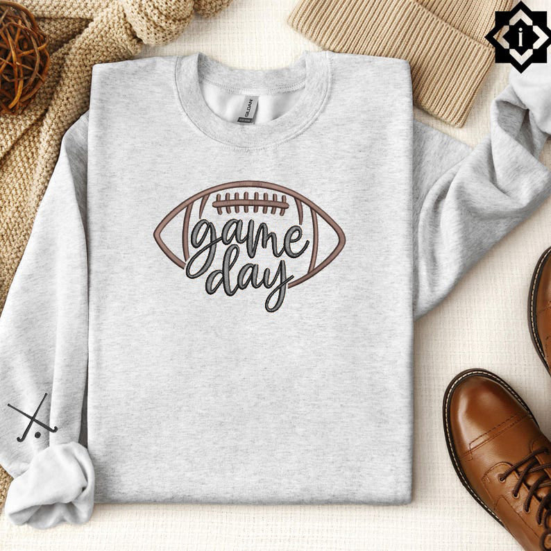 Embroidered Game Day Shirt, Touchdown Football Sweatshirt, School Football T-Shirt, Sweatshirt, Hoodie