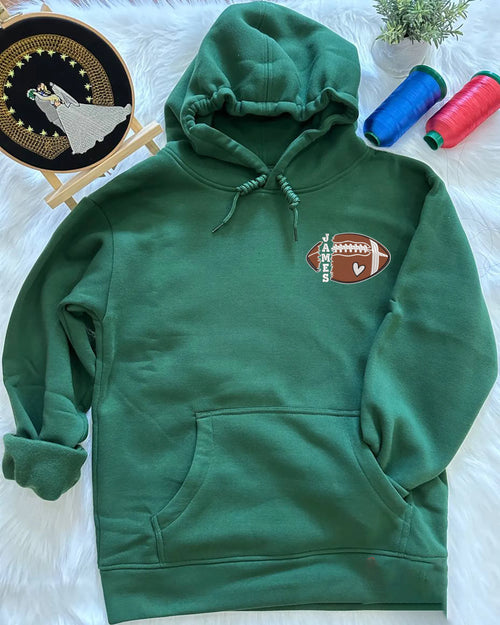 🏈Personalized Football Embroidered Sweatshirt- Custom Football Name And Number On Sleeve Embroidered Sweatshirt(Soon To Be Sold Out)