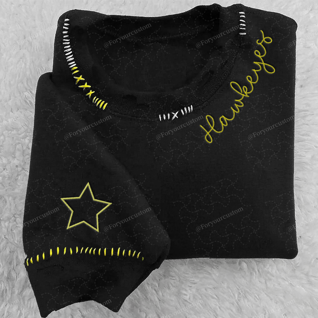 VINTAGE CUSTOM CREW-Custom Embroidered Hand Distressed Crew Neck Sweatshirt
