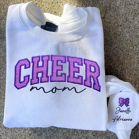 Glitter Cheer Mom Sweater Personalized Sparkle Cheer Mom Sweatshirt-Gift for Cheer Mom