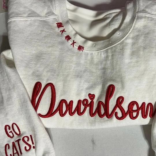 VINTAGE 3D Embroidery Unisex Hand Distressed Crew