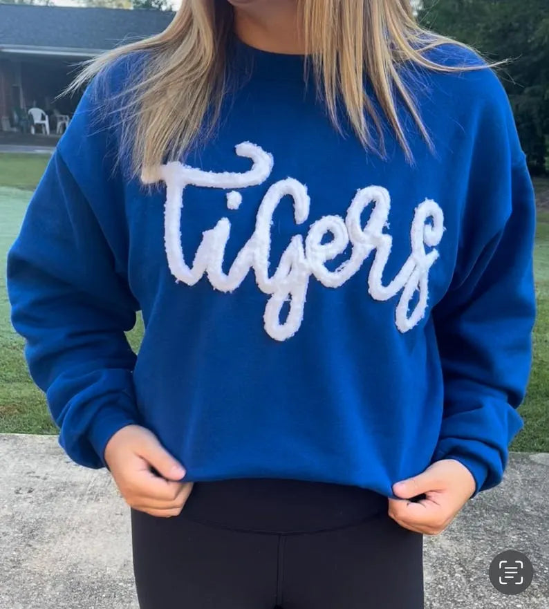 Oversized Team Chenille Embroidered Sweatshirt