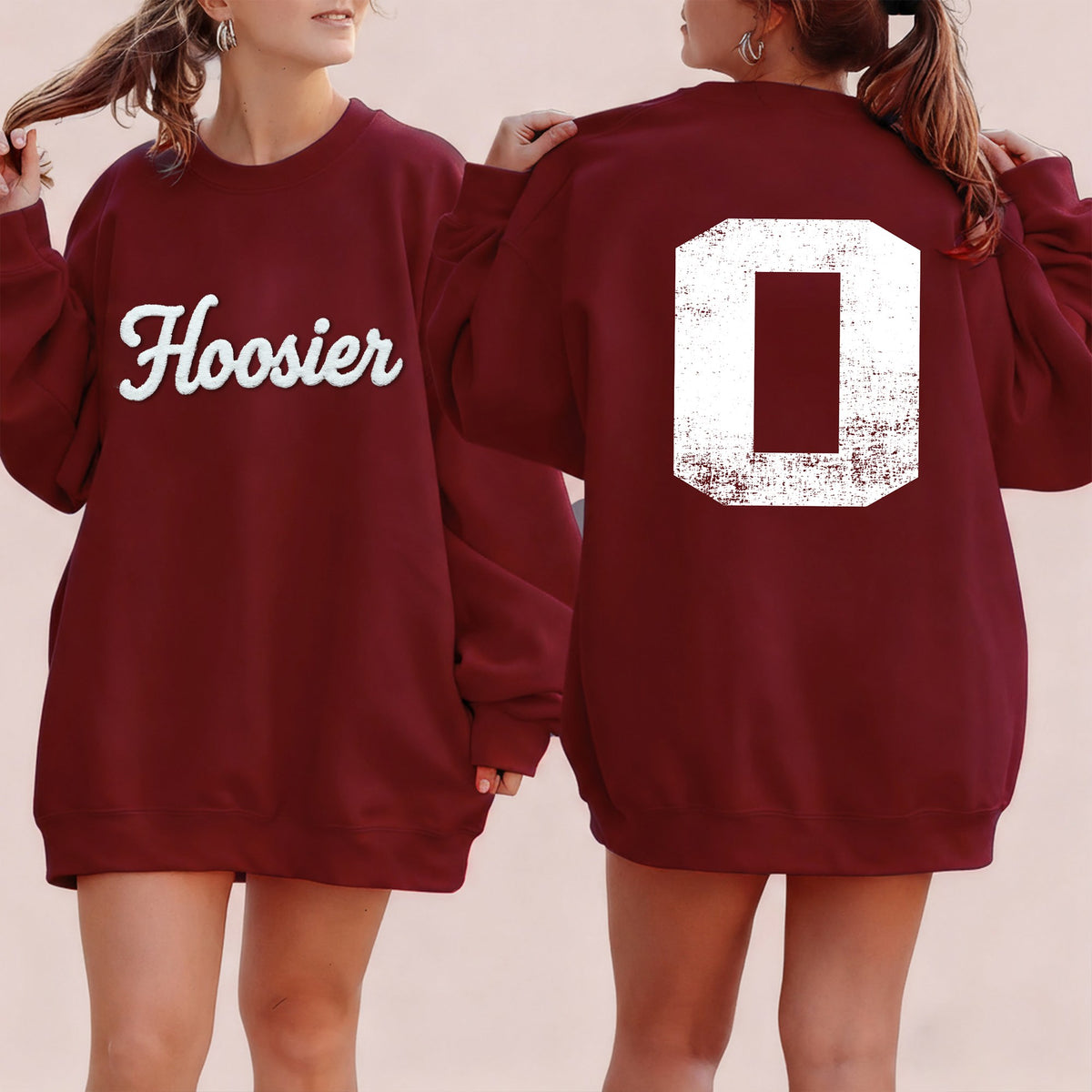 Basketball Season Custom Chenille Sweatshirt – Team Name Front, Player Number Back