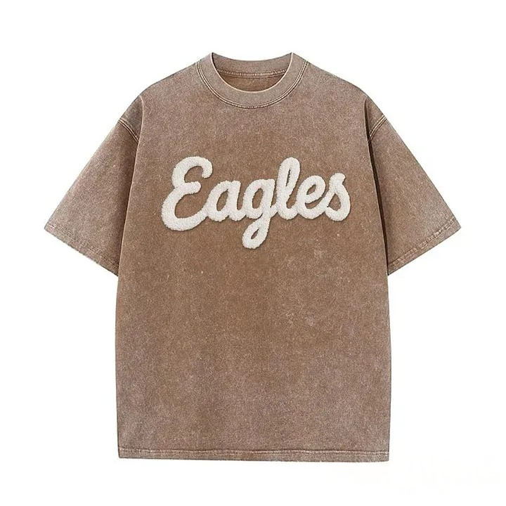 Personalized Chenille YARN EMBROIDERED Game Day Washed T-shirt