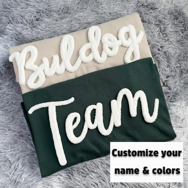 Custom Chenille Embroidered Sweatshirt – Personalized Team Name or Any Text