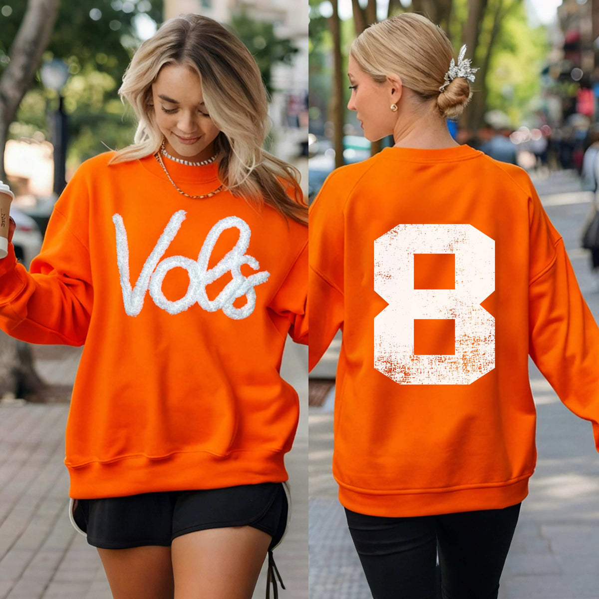 Custom Classic Oversized Chenille Team Sweatshirt – Personalized Player Number or Fan Motto