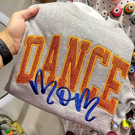 Custom Embroidered Glitter Cheer Mom T-shirt & Sweatshirt, Cheer Mom Gift