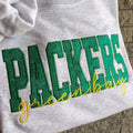 Custom School/Mascot Glitter Applique Embroidered Sweatshirt