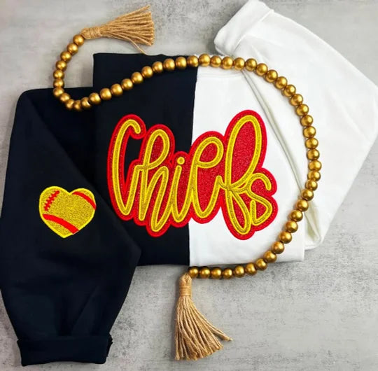Custom Glitter Embroidered Two Tone Sweatshirt