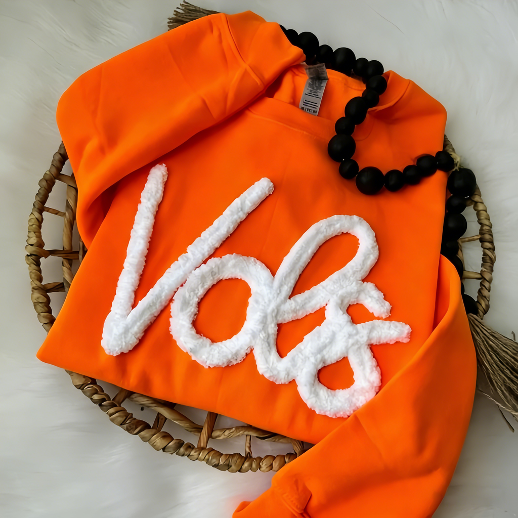 Custom SEC Team Chenille Embroidered Game Day Fuzzy Letter Sweatshirt