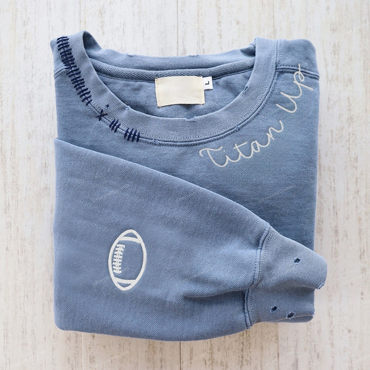 VINTAGE CUSTOM CREW-Custom Embroidered Hand Distressed Sweatshirt