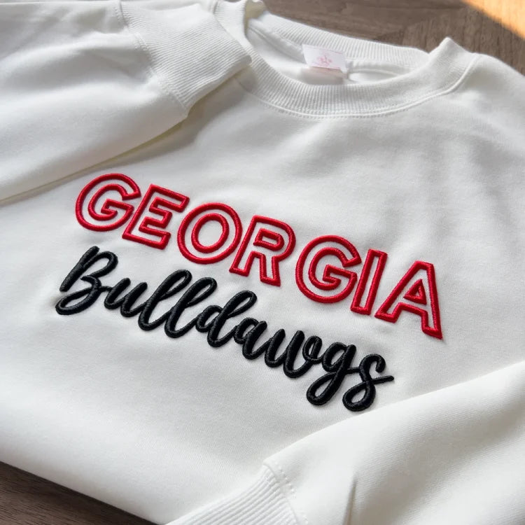 🏈🏀⚾️🥎Custom 3D PUFF Embroidery College Team Sweatshirt