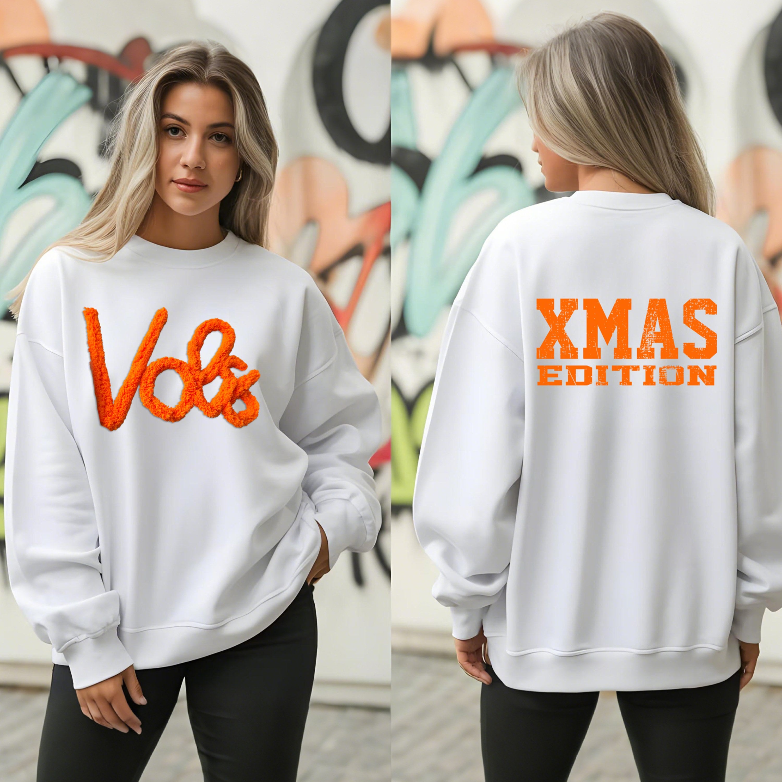 Custom Classic Oversized Team Chenille Embroidered Sweatshirt – XMAS LIMITED EDITION