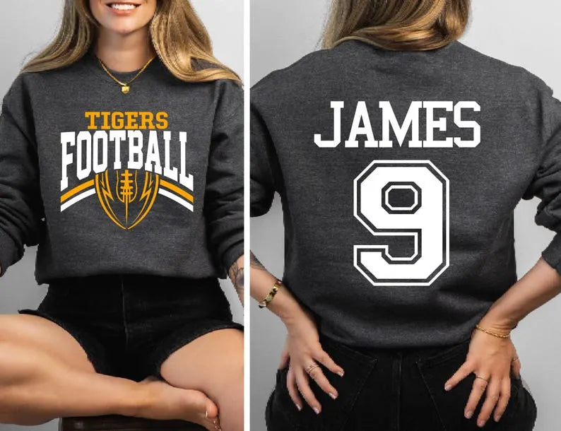 Custom Football Mom Sweatshirt, Team Name & Number Sweatshirt, Game Day Gift for Mom