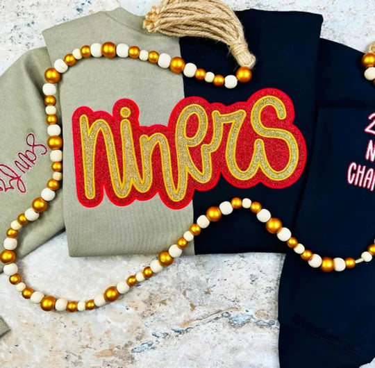 Custom Glitter Embroidered Two Tone Sweatshirt